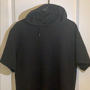 Black short sleeve hoodie